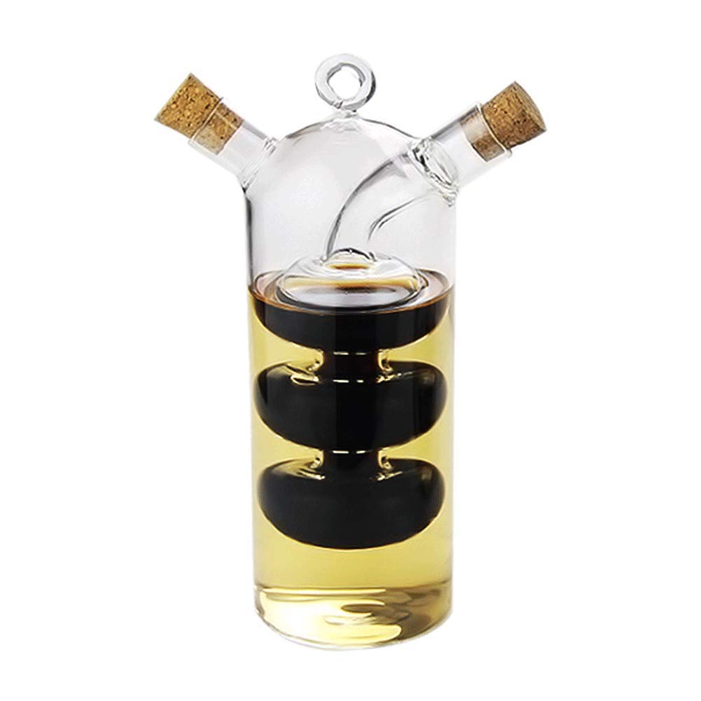 WINAKUI hand blown glass cruet close up for precise oil and vinegar pours