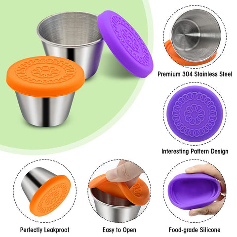 Winceed portable condiment containers fit neatly in lunch boxes.