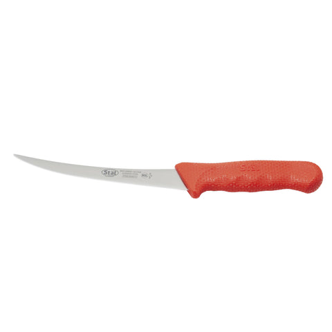 Winco 6-inch boning knife blade, sharp edge ideal for precise deboning.