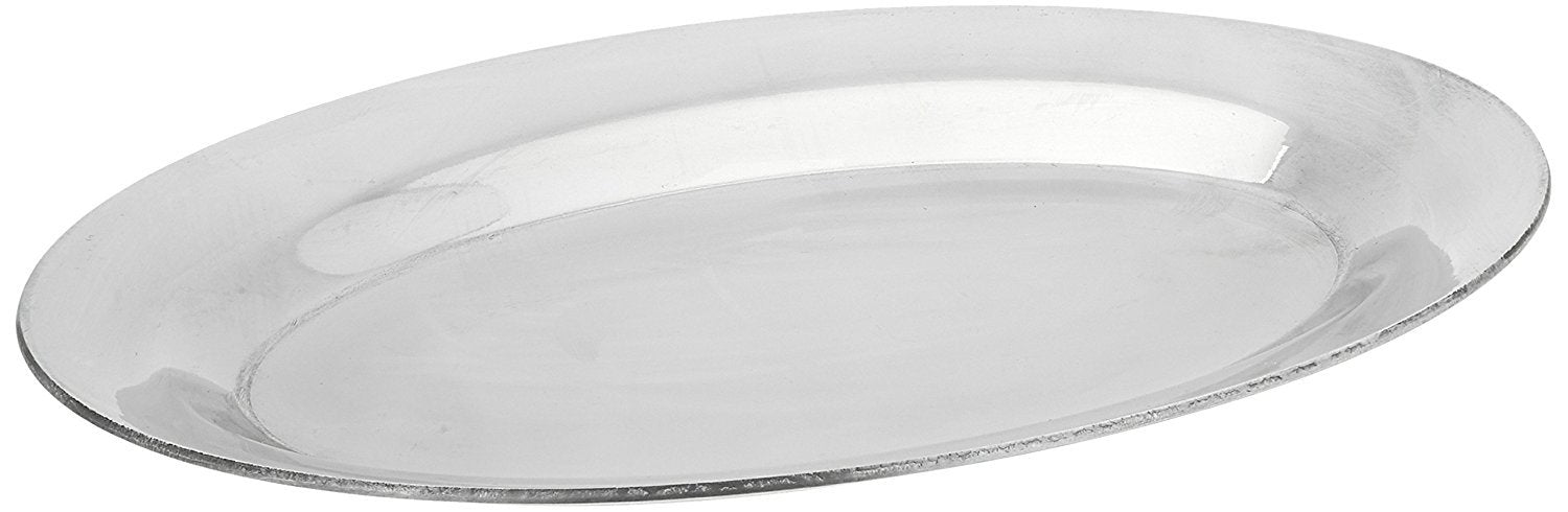 Winco Aluminum Sizzling Platter 10-inch, top view, ideal for sizzling meals at the table.