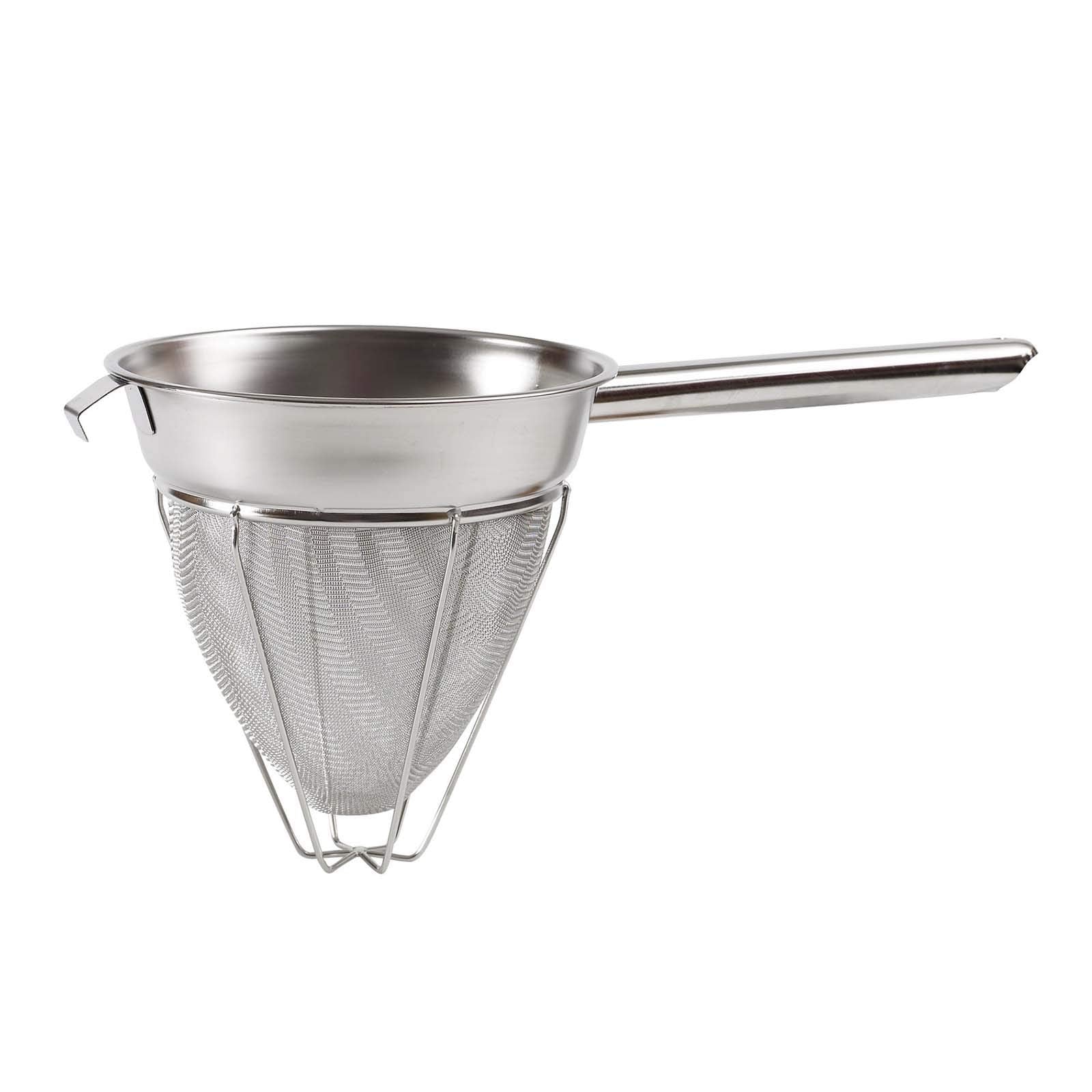Winco CCB-8R bouillon strainer, 8-inch reinforced stainless steel for clear broths and easy draining
