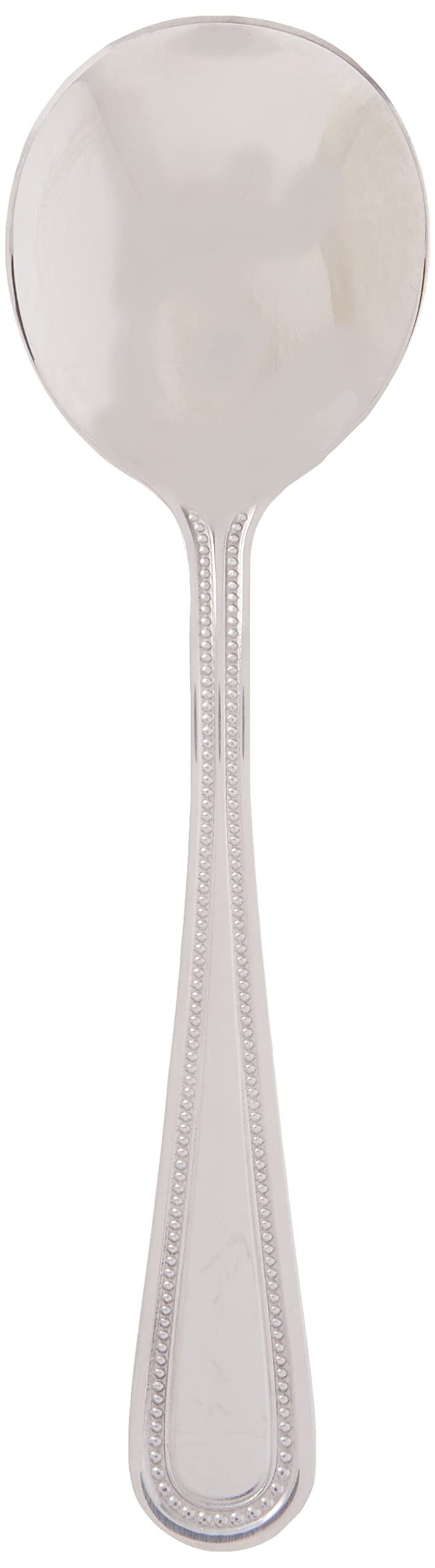 Winco Dots bouillon spoon handles show dotted detailing for table elegance
