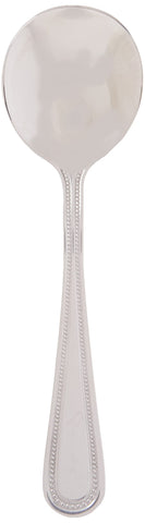 Winco Dots bouillon spoon handles show dotted detailing for table elegance