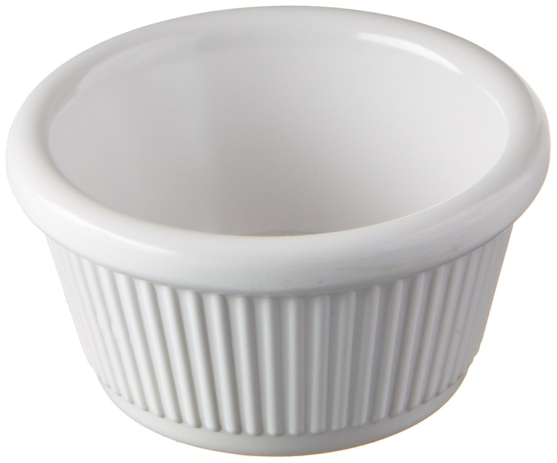Winco Fluted Ramekins 2-Ounce White; ideal for sauces and portion control