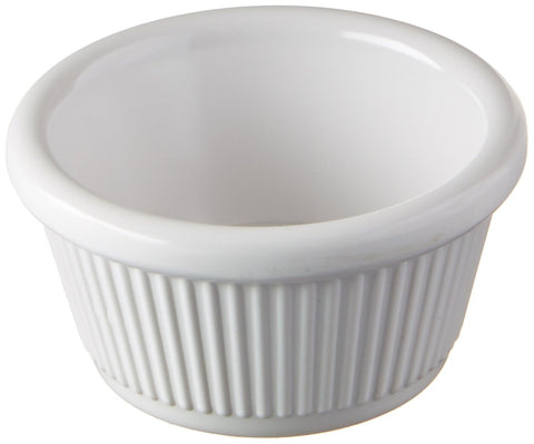 Winco Fluted Ramekins 2-Ounce White; ideal for sauces and portion control
