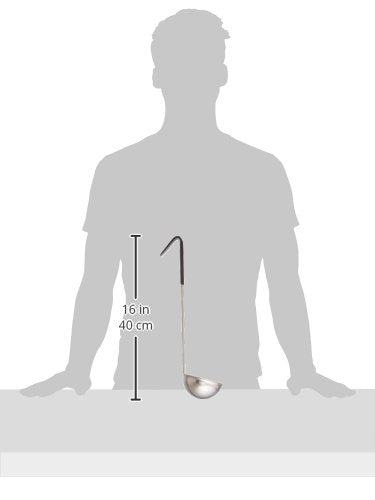 Winco 6-ounce ladle pouring soups with smooth, controlled flow.