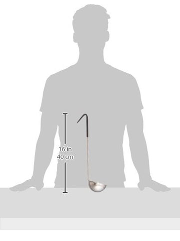 Winco 6-ounce ladle pouring soups with smooth, controlled flow.
