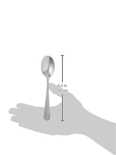 Winco Lafayette teaspoon with ridged handle, sturdy for everyday coffee and tea service.