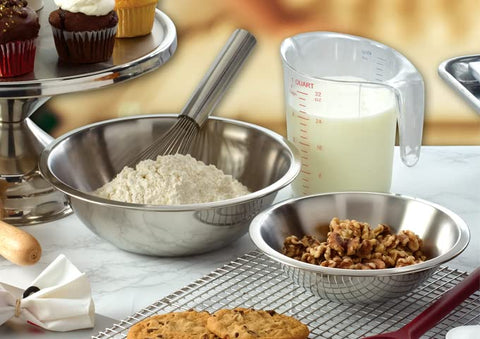 Winco stainless steel mixing bowl designed for daily use in busy kitchens.