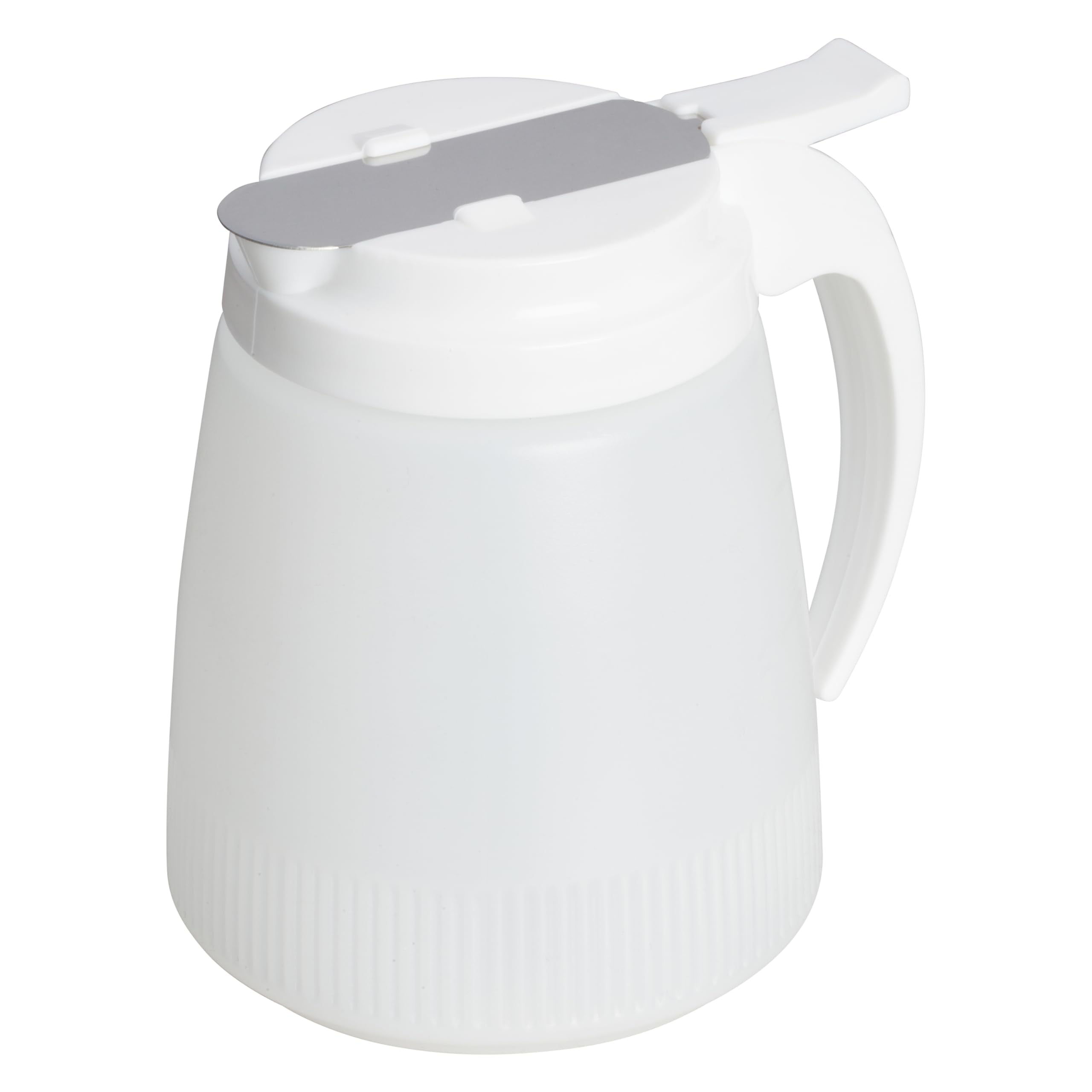 Winco PSUD-48 dispenser featuring a drip-prevention slide for clean, controlled pours.