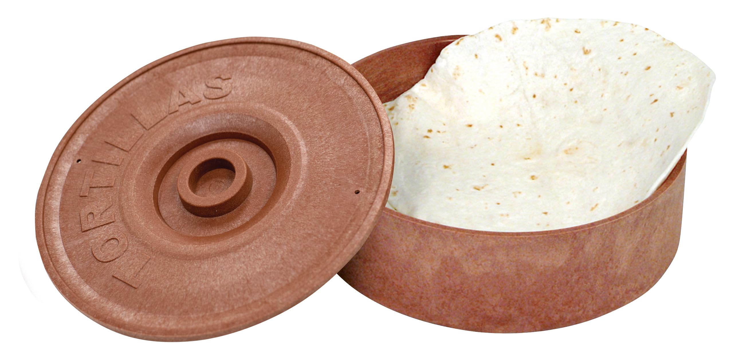 Winco PTW-8 tortilla warmer front view holding tortillas up to 8 inches