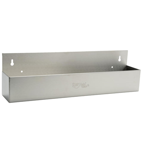 Winco SPR-22S bar rail with bottles for quick access at busy service