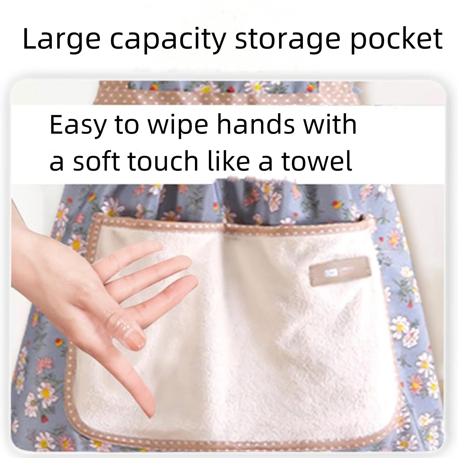 WinDerMo waterproof cotton apron in blue protects clothes during cooking or painting.