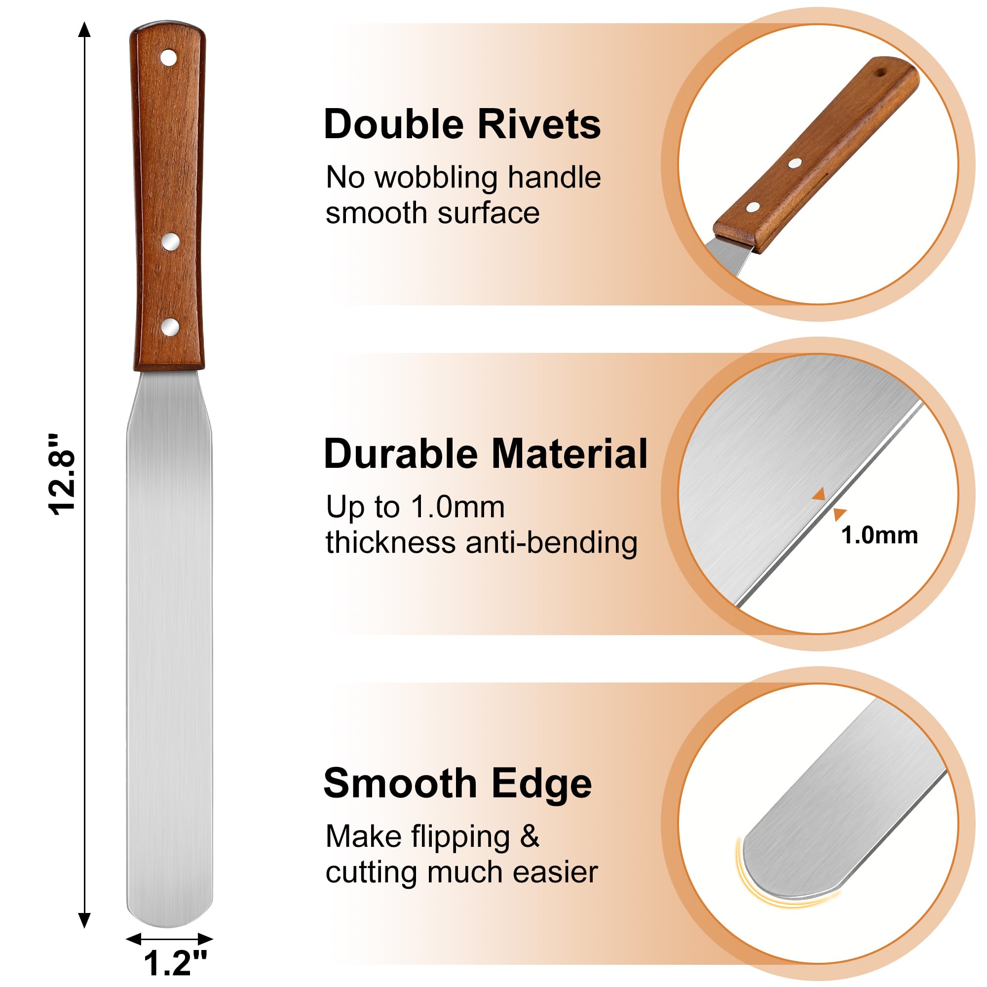 Windesk 7-inch T-shaped spreader used for uniform crepe thickness and control.
