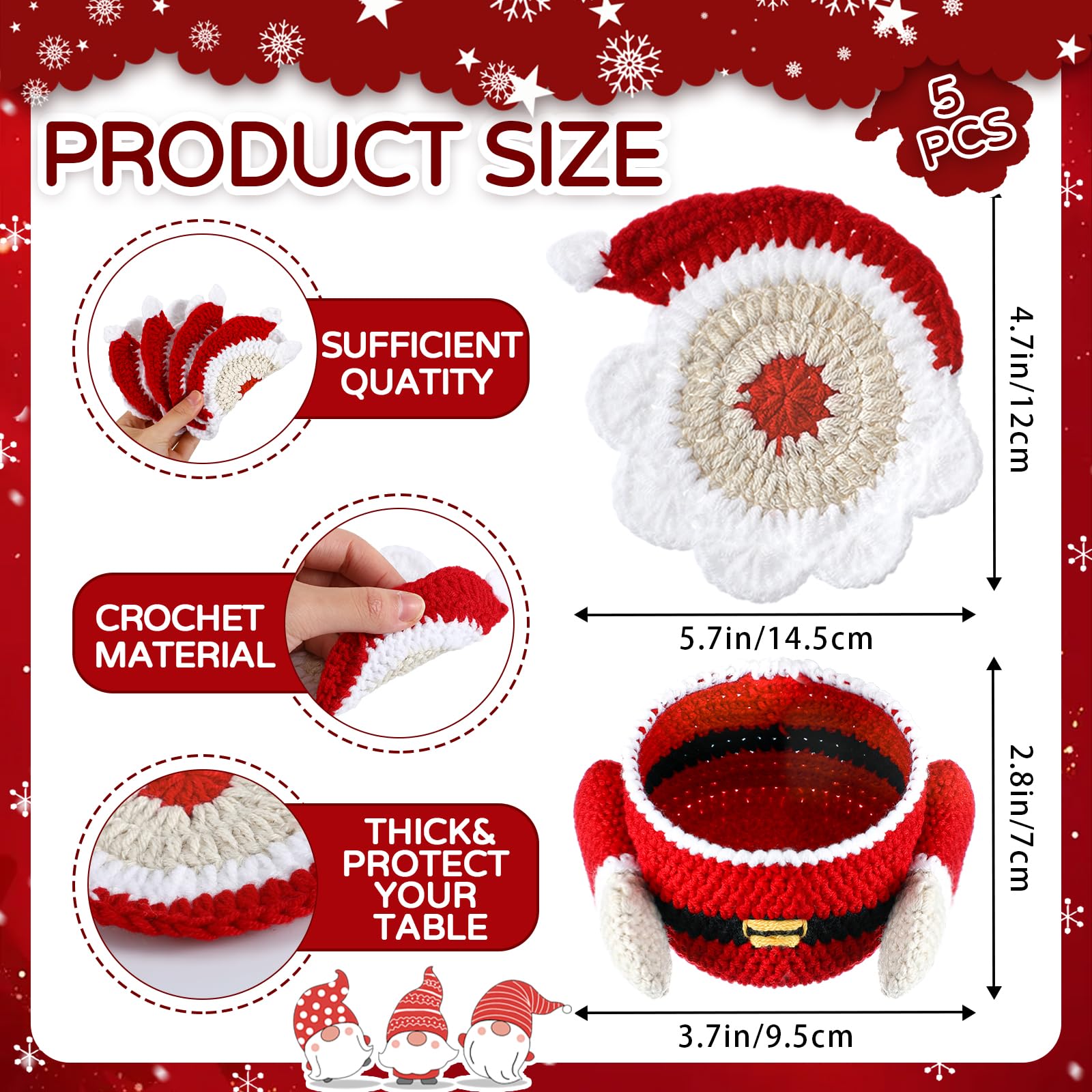 Windkream Christmas theme coaster set displayed for festive surface protection.
