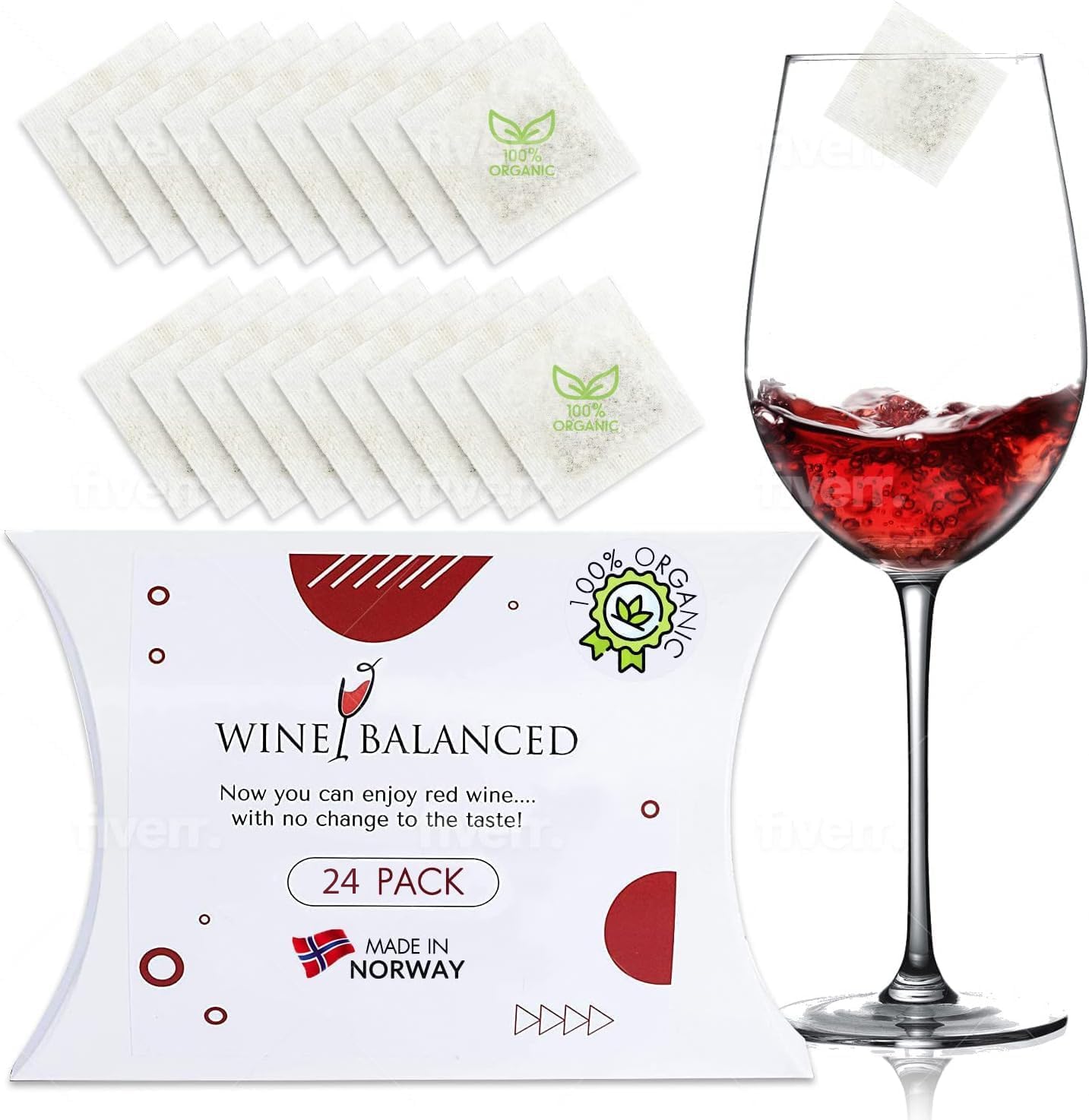 Wine Balanced filter in a glass for smoother wine with fewer sulfites