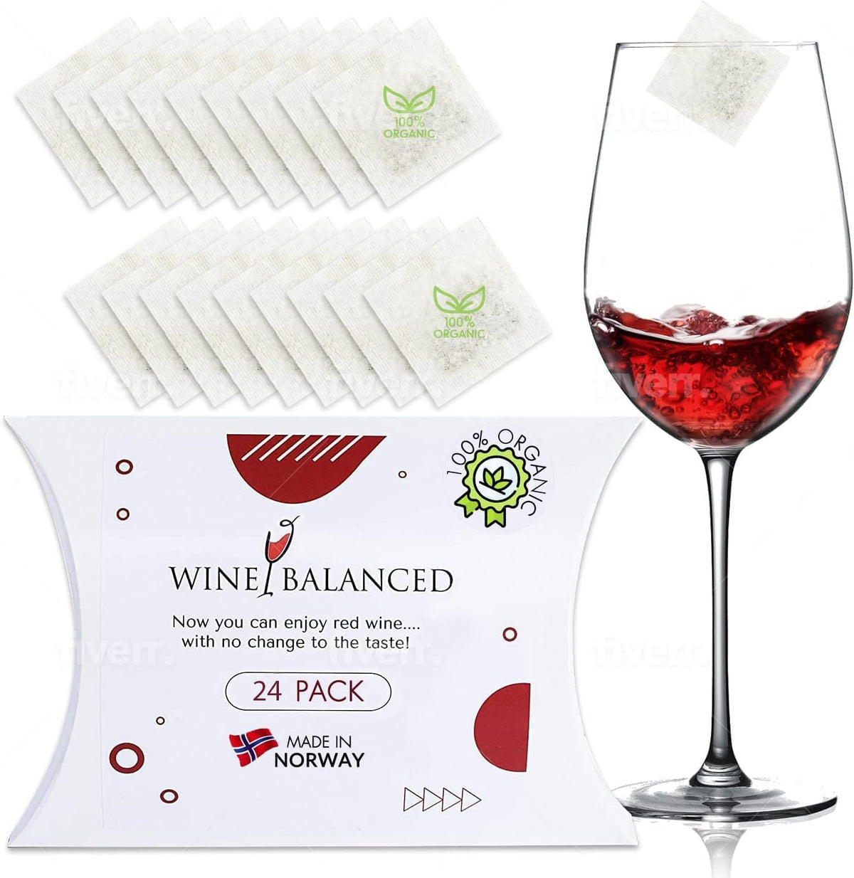 Wine Balanced filter in a glass for smoother wine with fewer sulfites