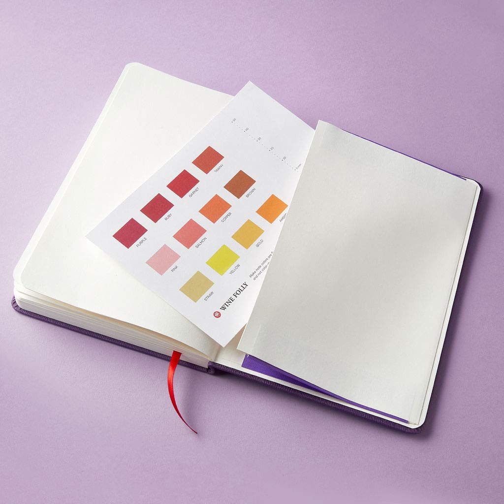 The Wine Folly ribbon marker keeps your notes easy to find.