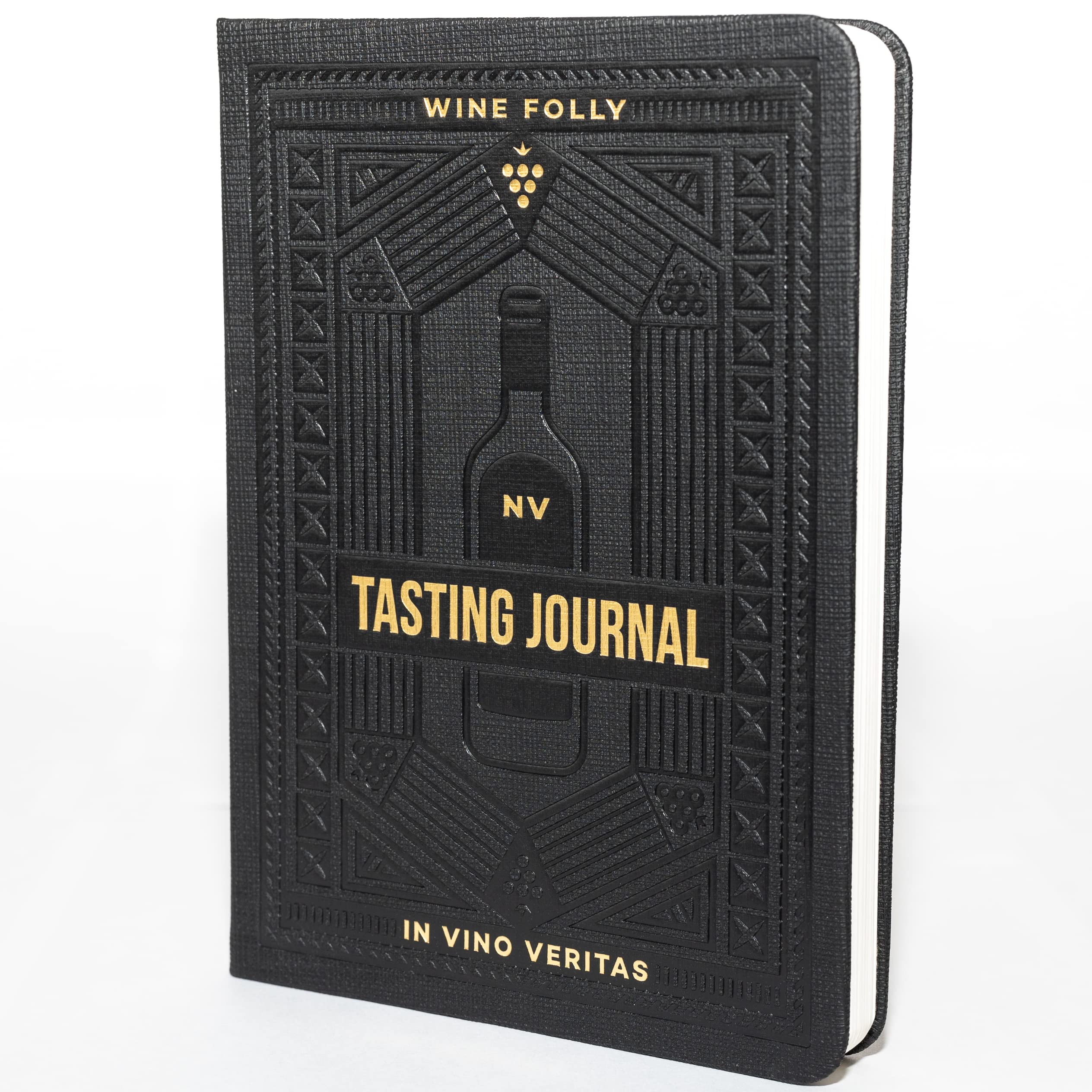 The Wine Folly wine tasting journal cover features premium design for on-the-go notes.