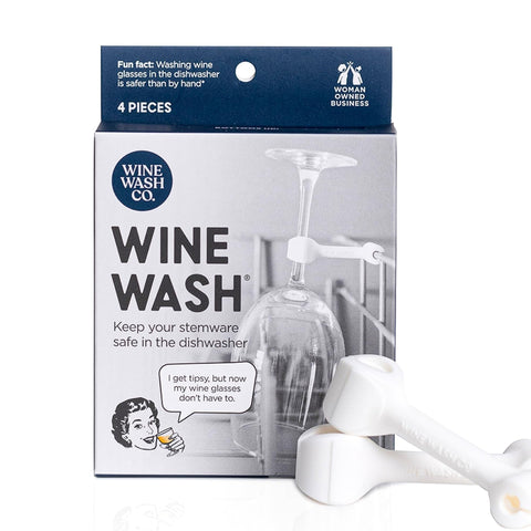 Wine Wash dishwasher attachment clip safely protects stemware in the dishwasher.