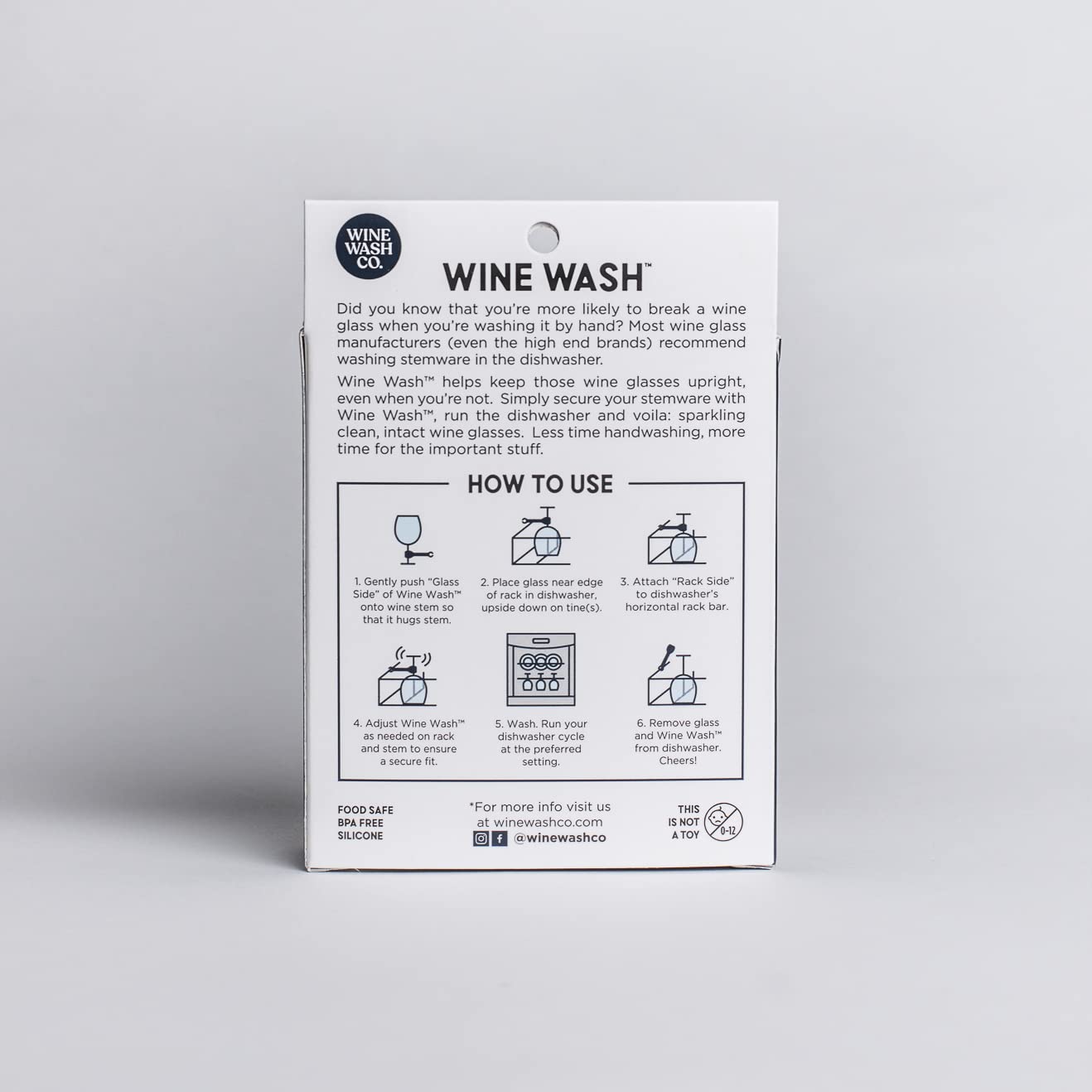 Wine Wash dishwasher compatibility ensures many glass types fit in most machines.