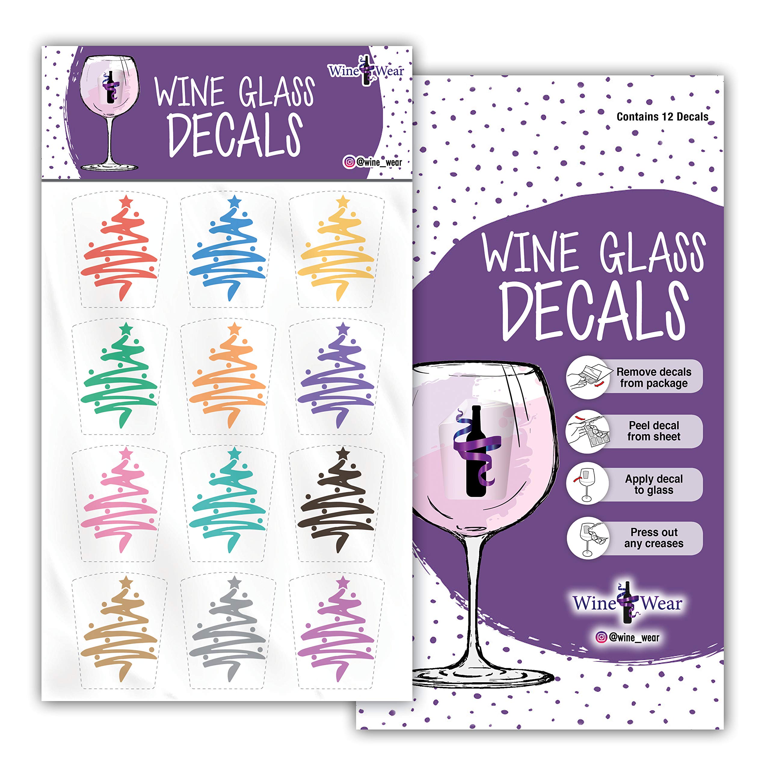 Wine Wear static cling decals set for wine glasses saves time at gatherings.