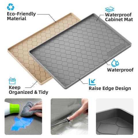 Winisok cabinet protector mat is easy to clean and reuse.