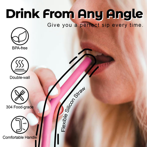Winiwo tumbler fits most car cup holders for travel-friendly use.