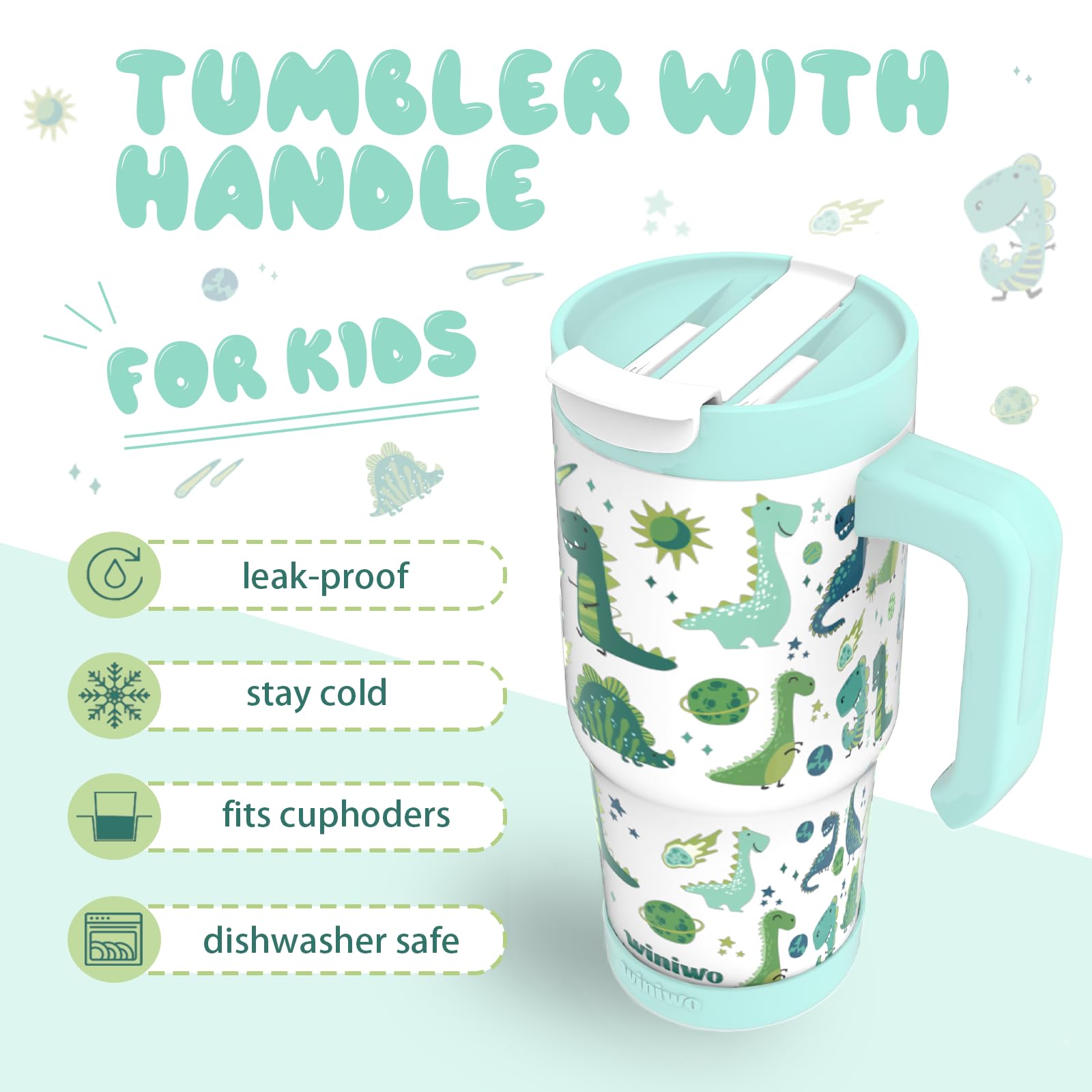 WINIWO stainless steel insulated double-wall design keeps beverages at temperature.