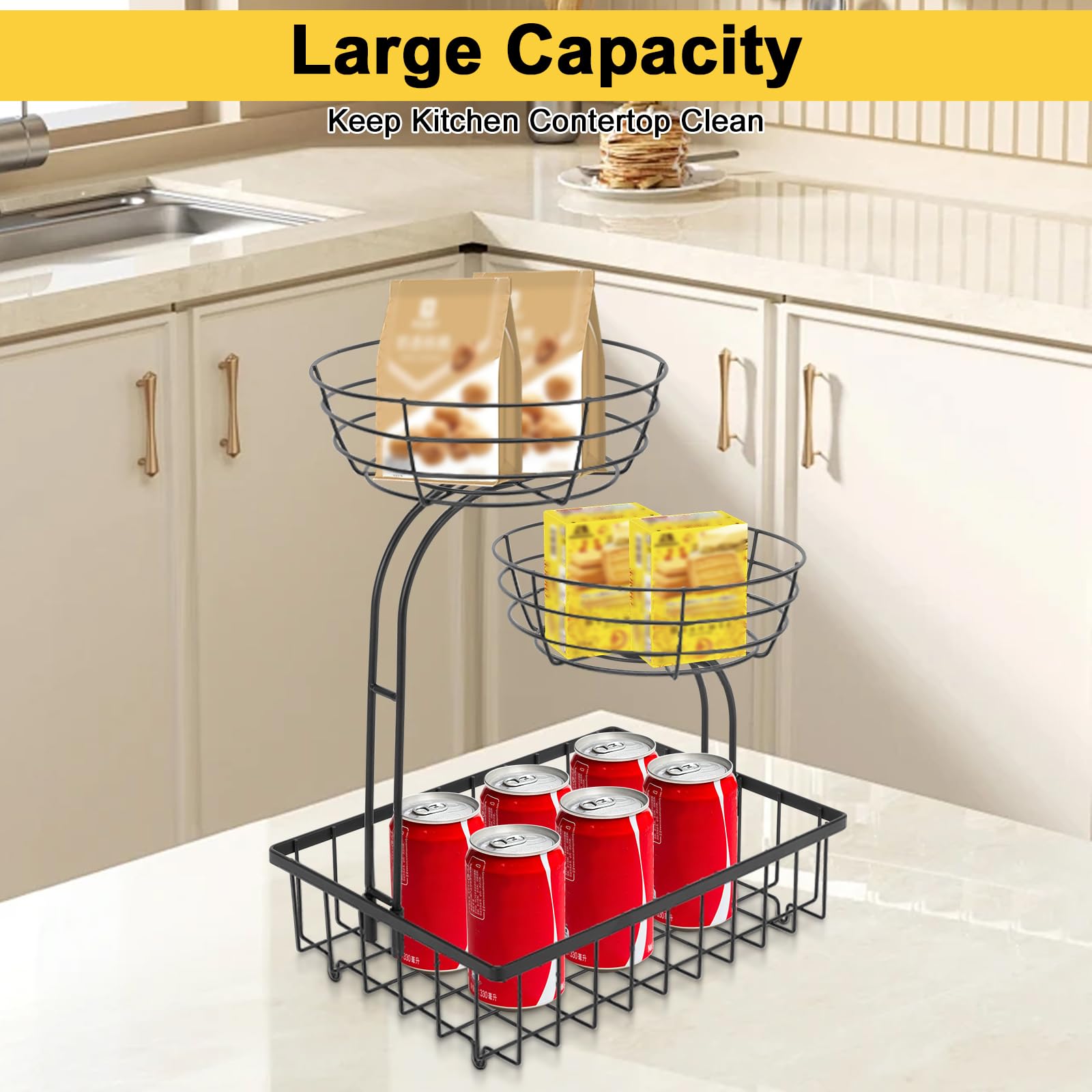Winmien 3-Tier Basket corner-fit design fits small spaces and improves airflow