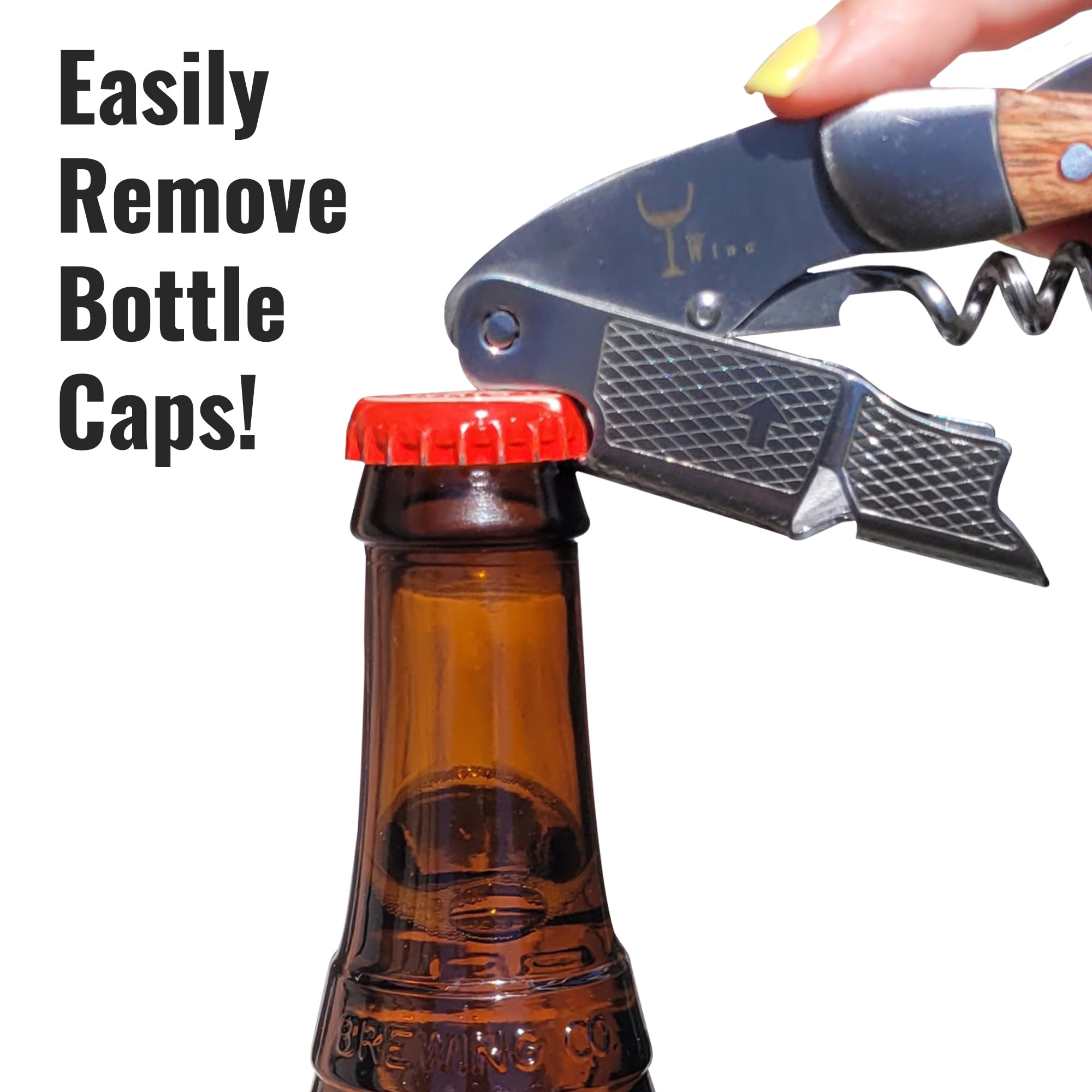 Wino Wine Key built-in bottle opener for versatile service.
