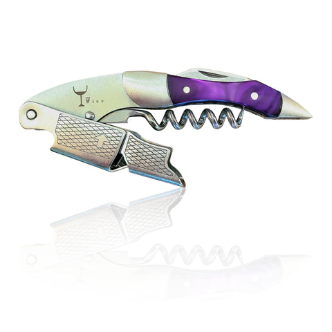 Wino Wine Key double-hinged corkscrew in action for effortless cork removal