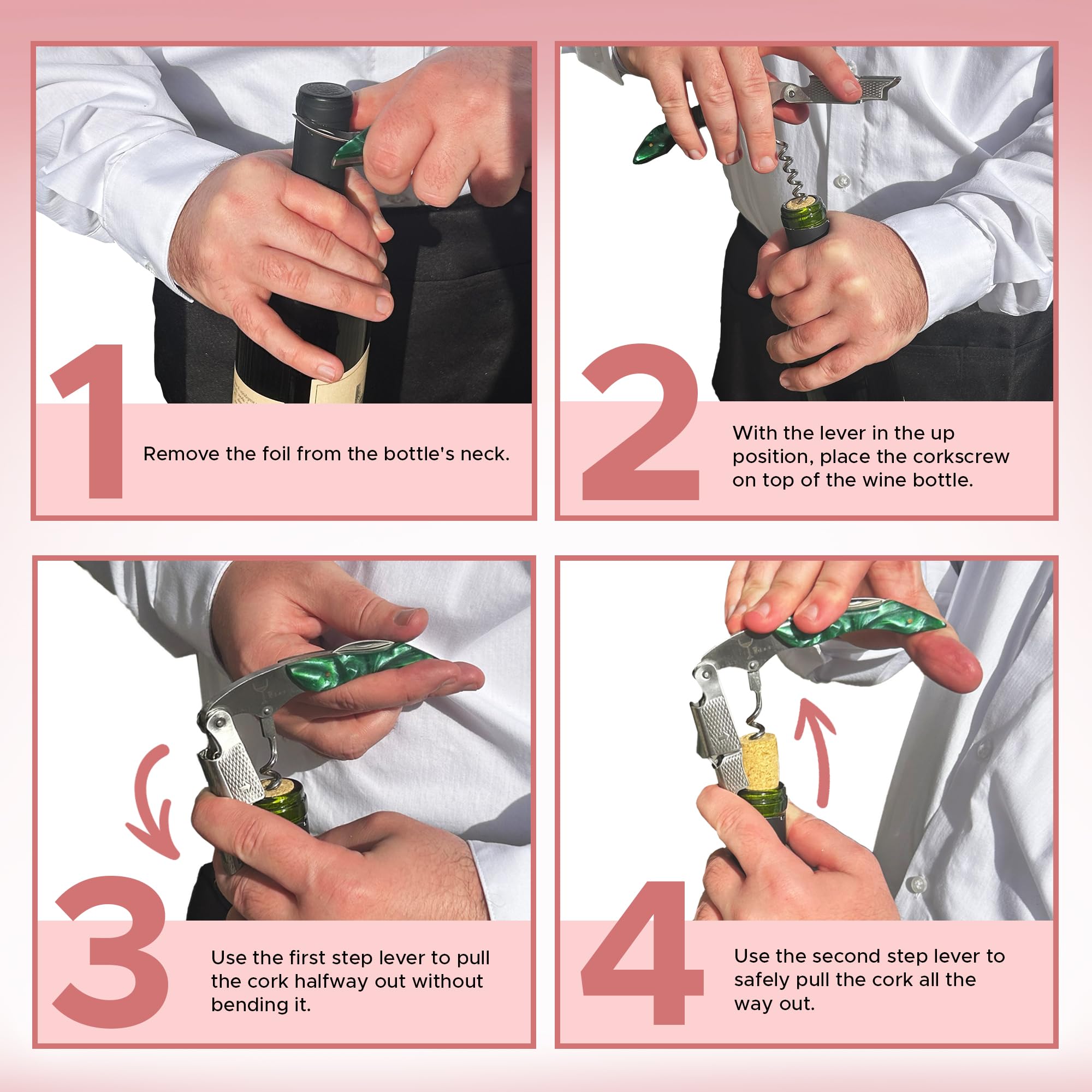 Wino Wine Key foil cutter delivers clean foil cuts for a polished bottle look.