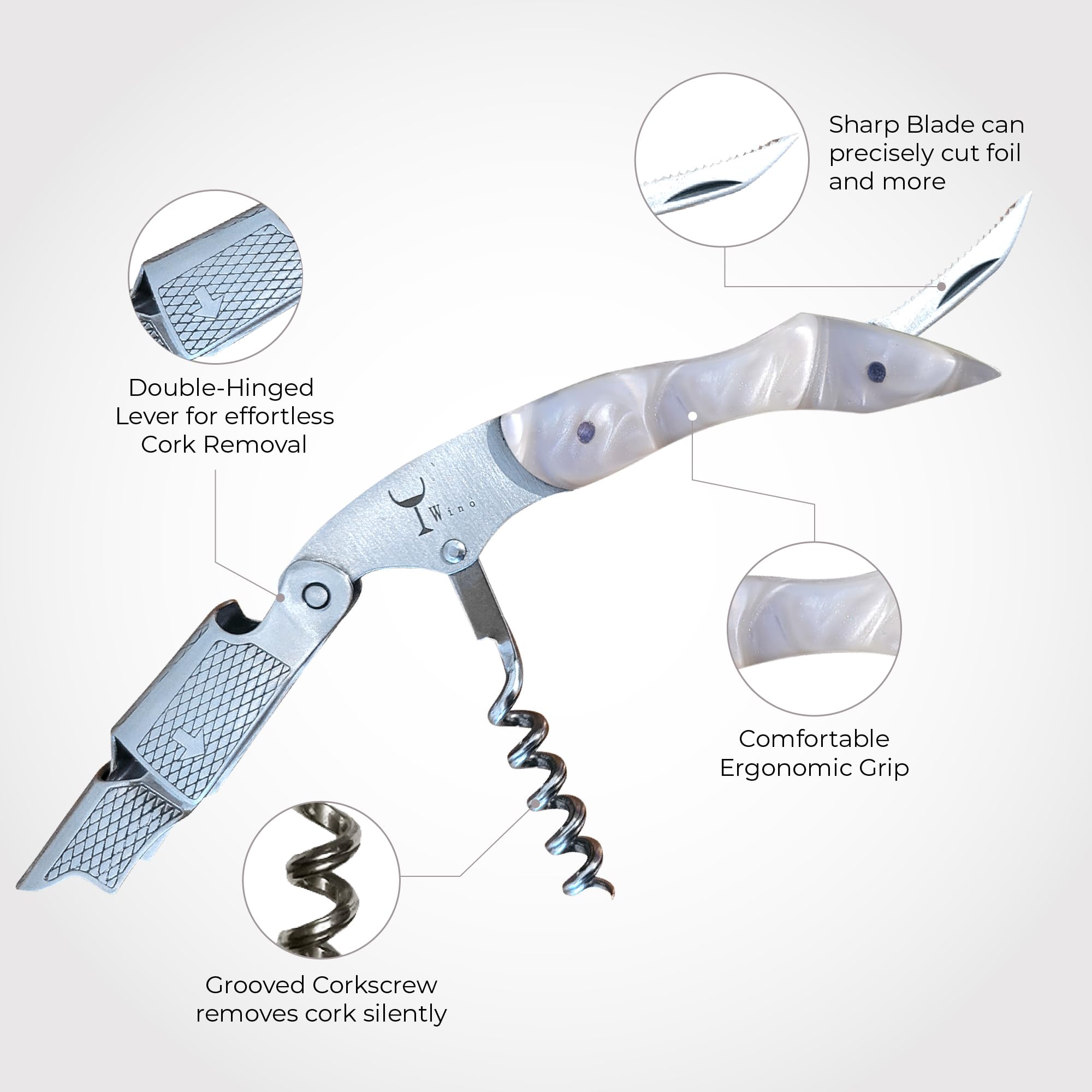 Wino Wine Key: spring-loaded lever enables easy removal of stubborn corks.