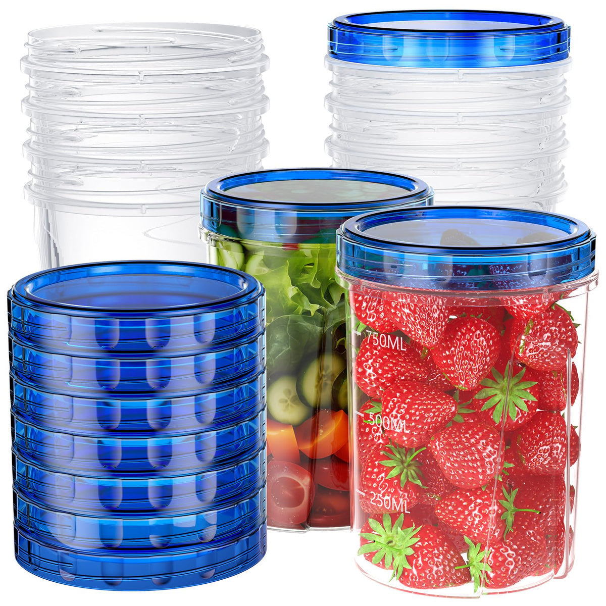 Winproper 10-pack 32oz containers with twist lids for meal prep and leftovers.