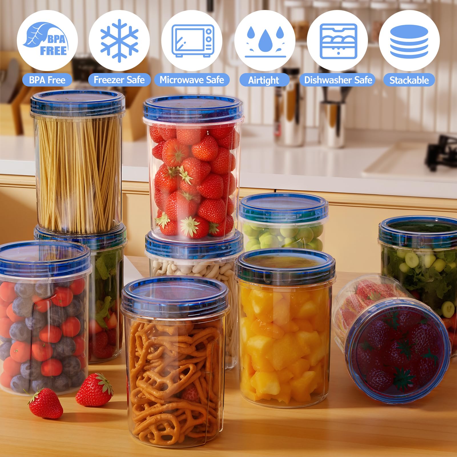 Winproper 32oz containers with an airtight seal to keep foods fresh and odor-free.