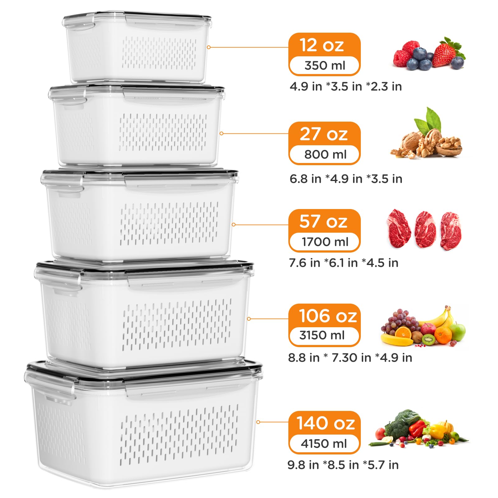 Winproper airtight silicone seal and locking clips prevent leaks and odors.