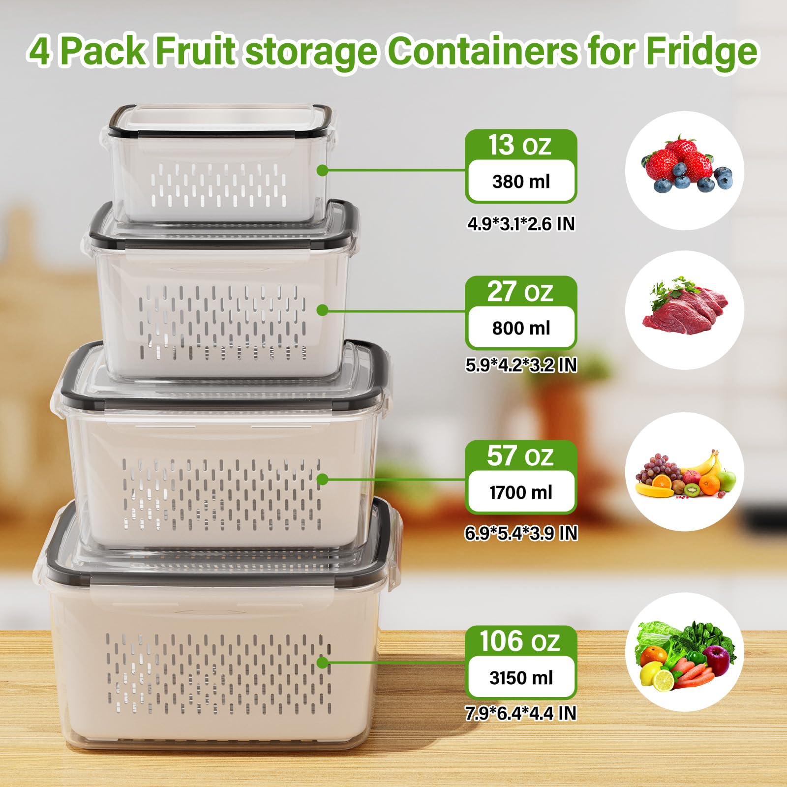 Winproper 27oz container perfect for lettuce and small vegetables.