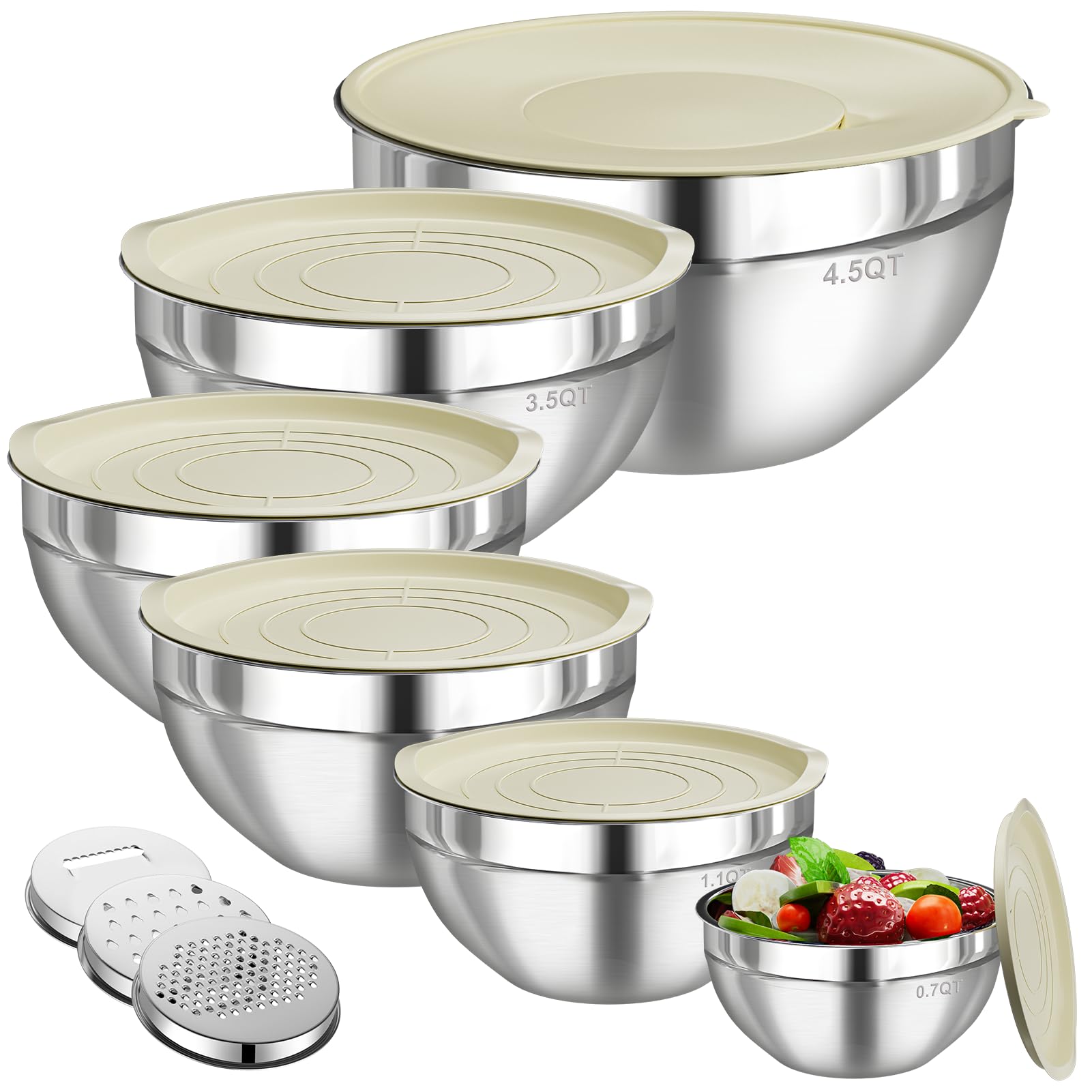 Winproper mixing bowls set assembled for versatile meal prep and storage.
