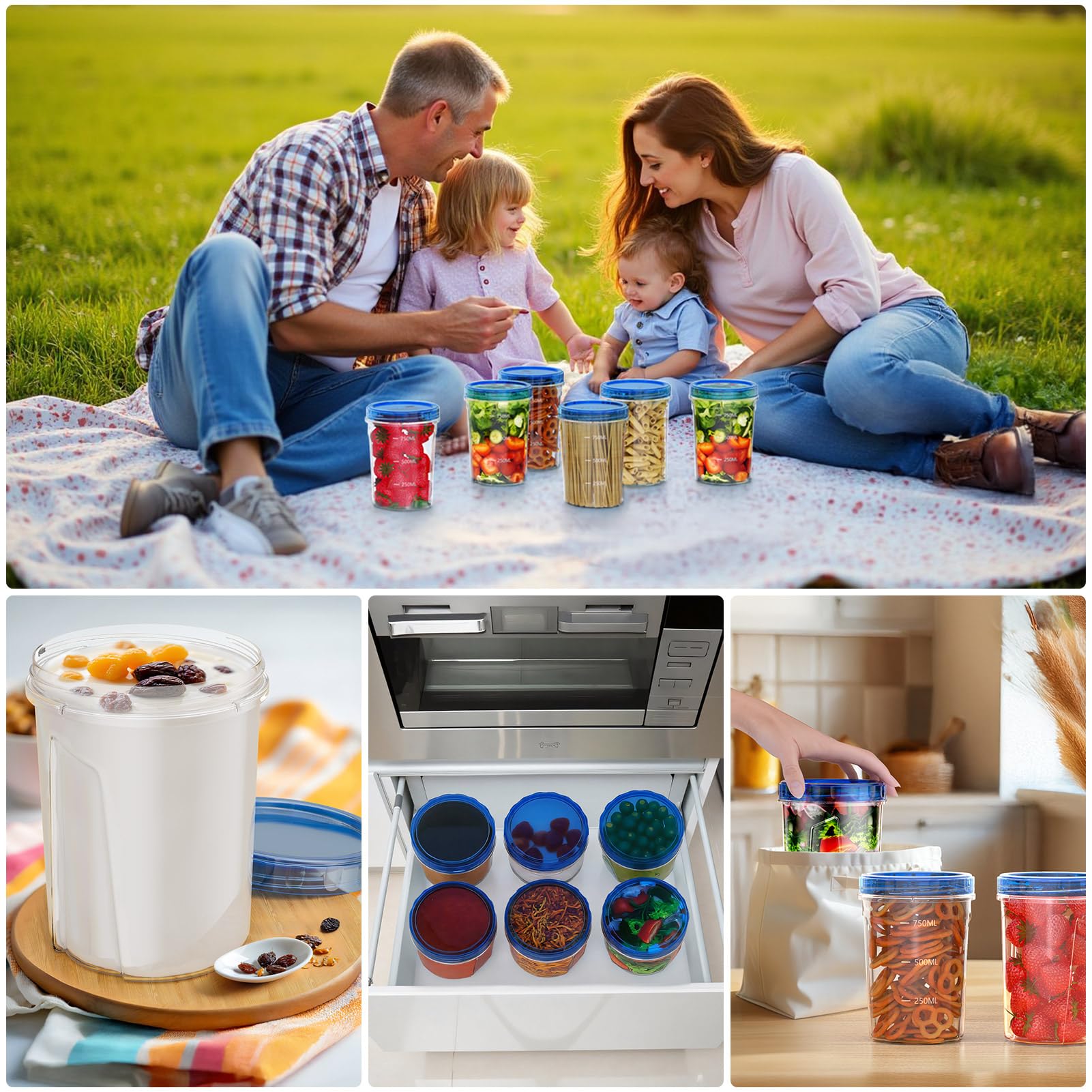 Winproper reusable 32oz containers are dishwasher-safe for easy cleanup.