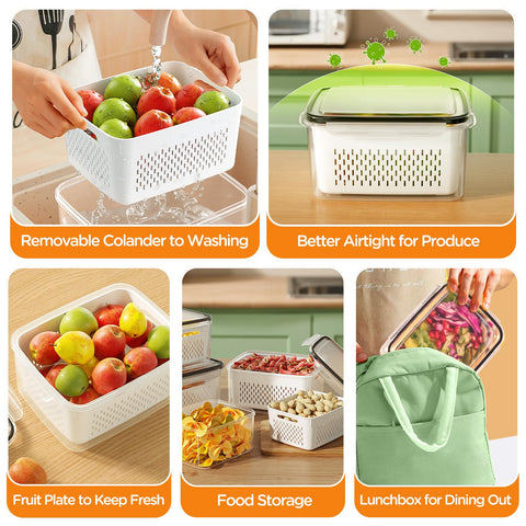 Winproper stackable design maximizes fridge space and keeps produce neat.