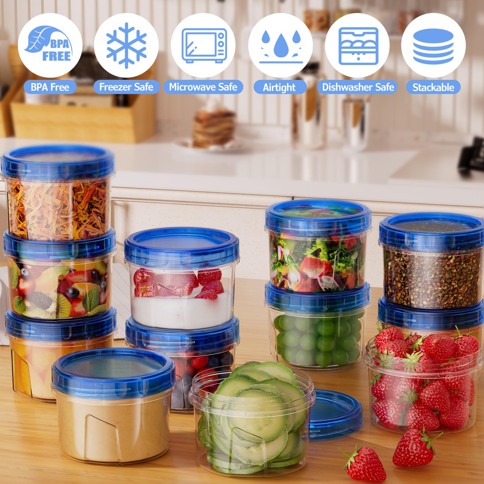 Winproper twist-top lids ensuring airtight seals for fresh portions