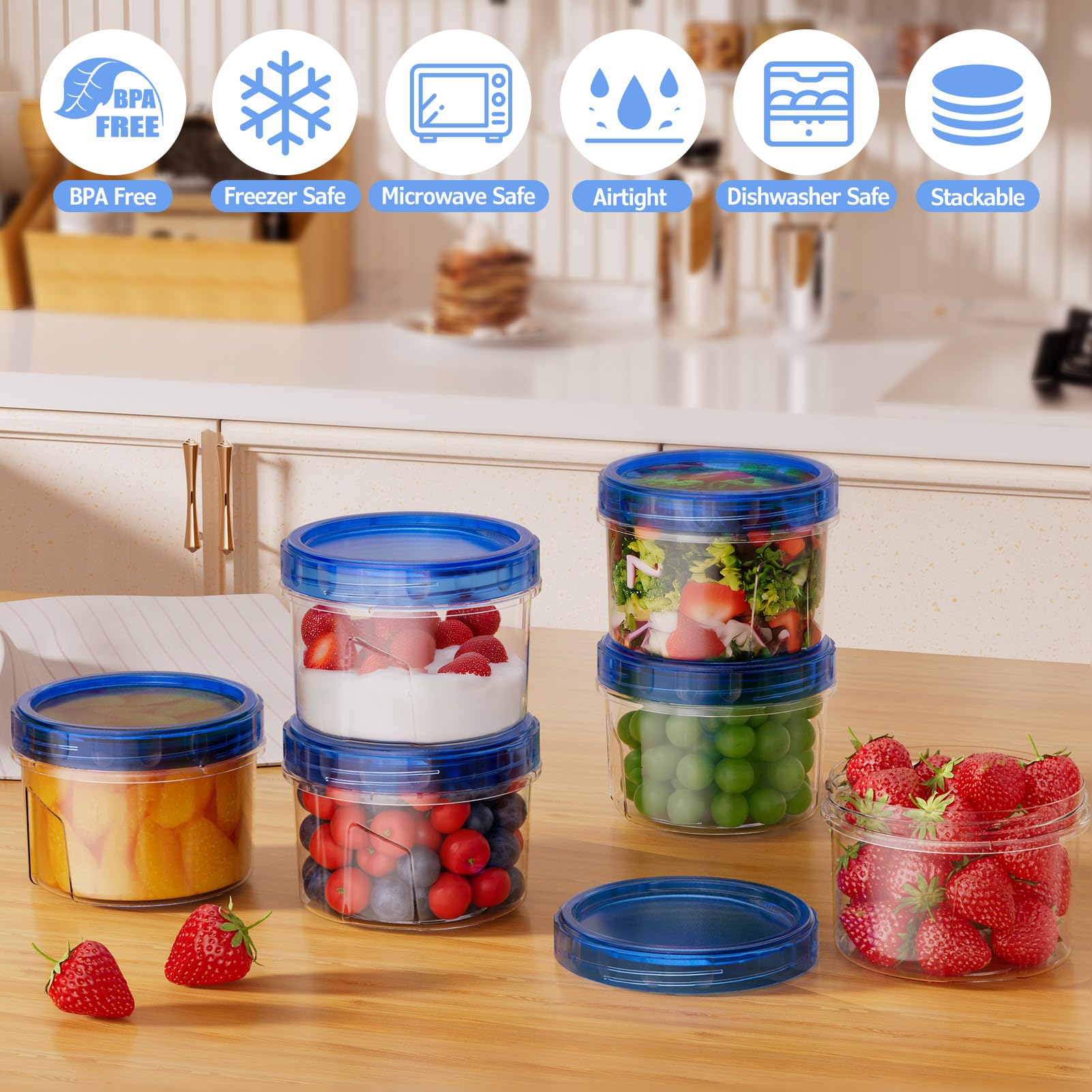 Winproper twist-top lids for leak-proof storage of meals