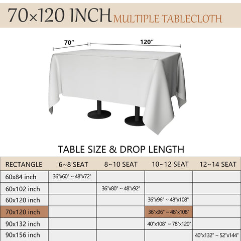 Winwingo table cloth in a dining setup showing full drop and drape.