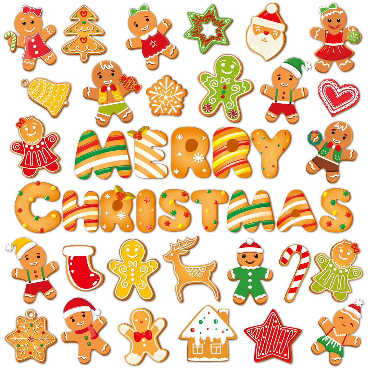 Wiooffen gingerbread magnet on fridge brightens festive kitchen decor.