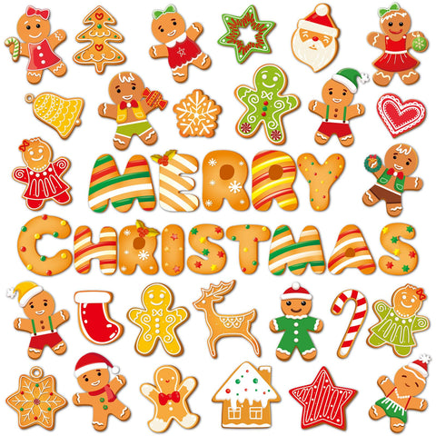 Wiooffen gingerbread magnet on fridge brightens festive kitchen decor.