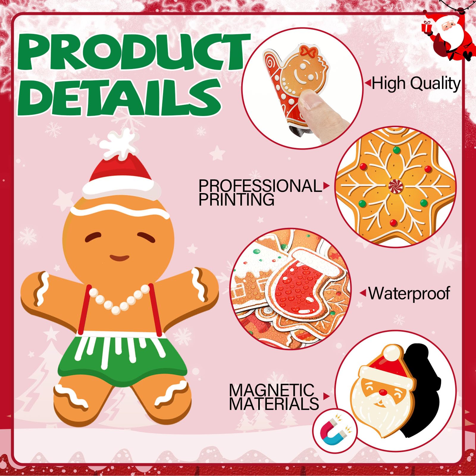 Wiooffen Merry Christmas magnets enhance fridge and car displays.