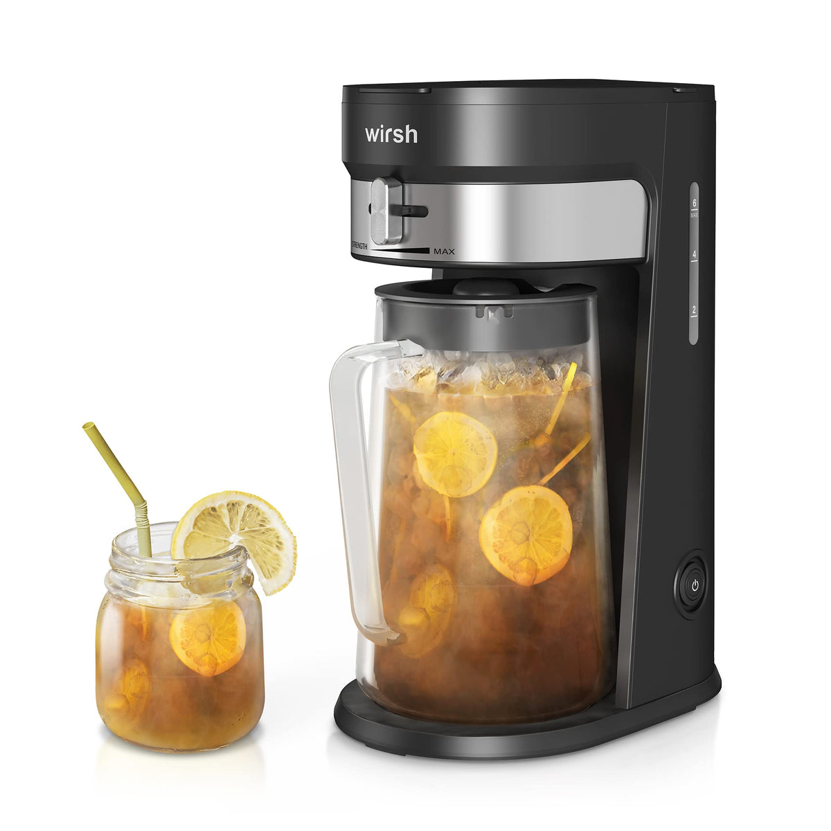 Wirsh iced tea maker with 3-quart pitcher front view, ideal for large-batch brews.