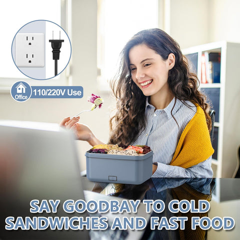 WisaKey lunch box compatible with 110V/220V for home or office meals.