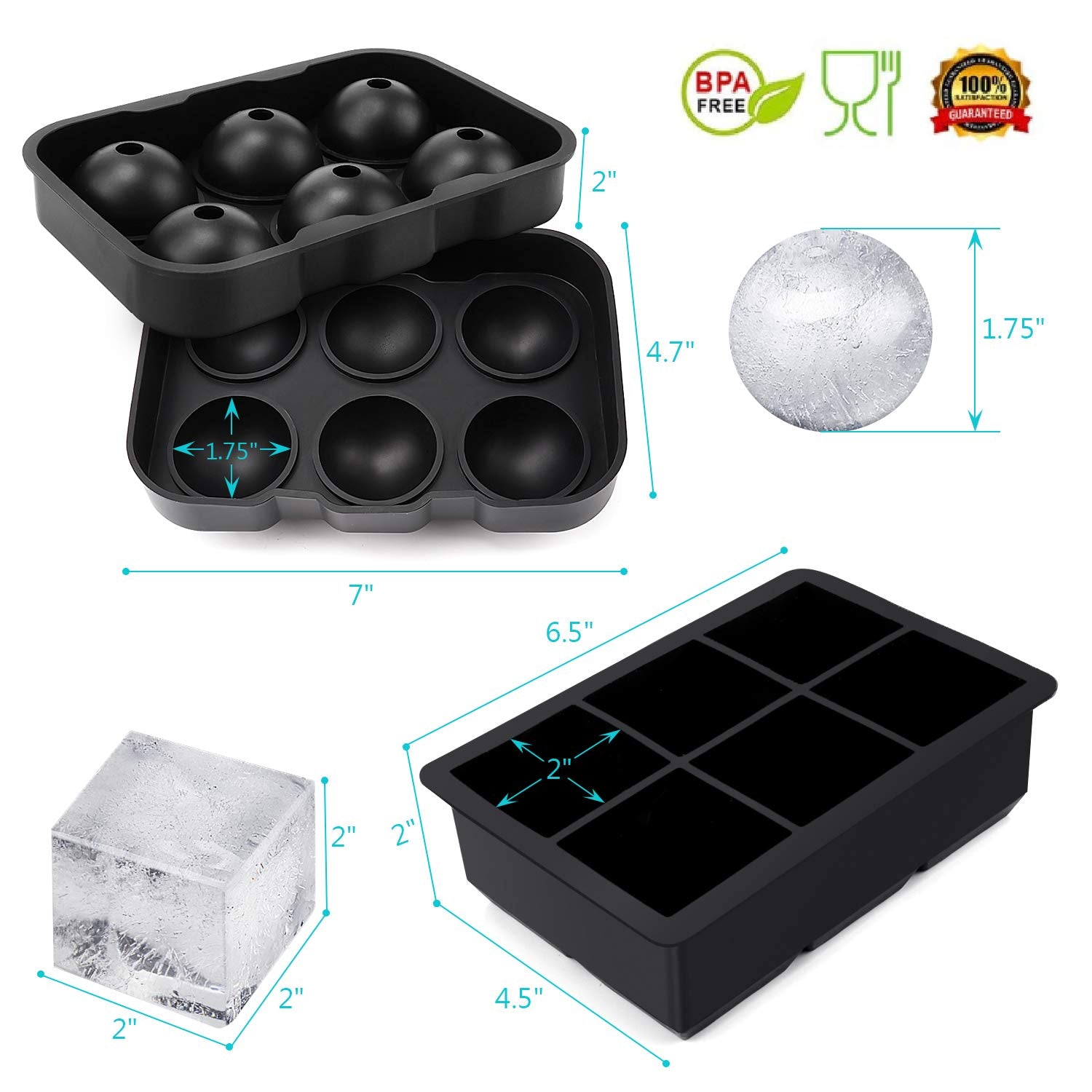 Wiscky ice ball maker sphere 1.75 inches for elegant whiskey presentation